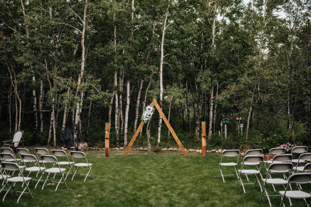 Intimate backyard wedding decor
