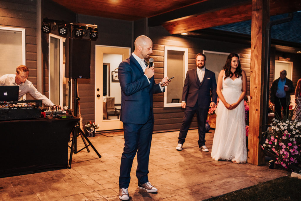 intimate backyard wedding reception